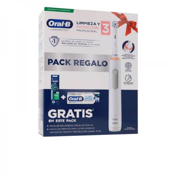 CEPILLO DENTAL ELECTRICO ORAL-B PROFESSIONAL 3 CUIDADO DE ENCIAS PACK AHORRO RECARGABLE